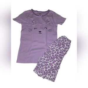 Gymboree Lavender Cat Face Pajama Set
